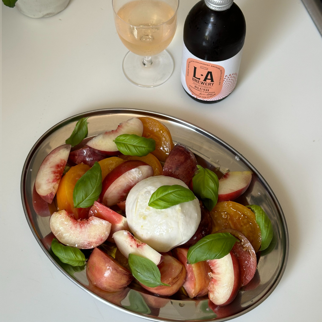 Peach & Burrata Caprese Salad – L.A Brewery