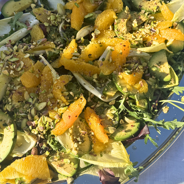 Summer Green Salad with Avocado, Orange & Pistachio